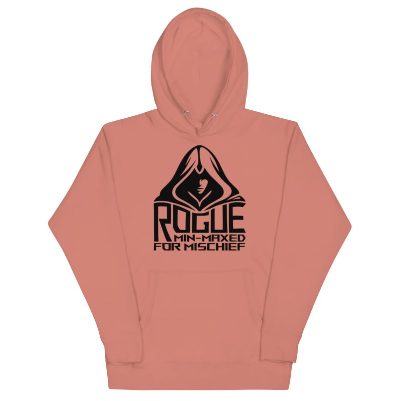 rogue hoodie, flat lay - dusty rose