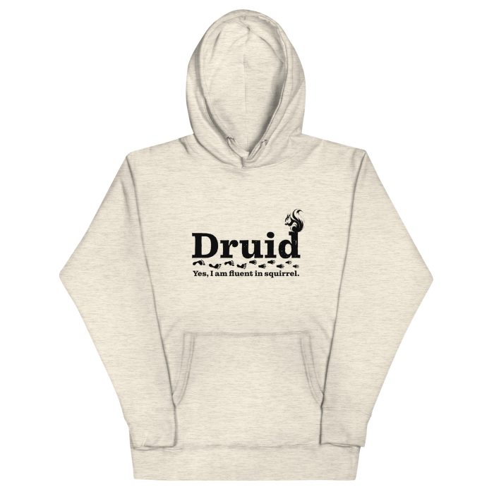 druid sweatshirt, flat lay - oatmeal heather