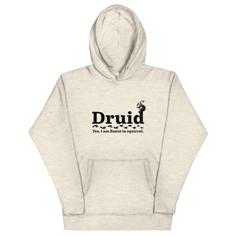 druid sweatshirt, flat lay - oatmeal heather