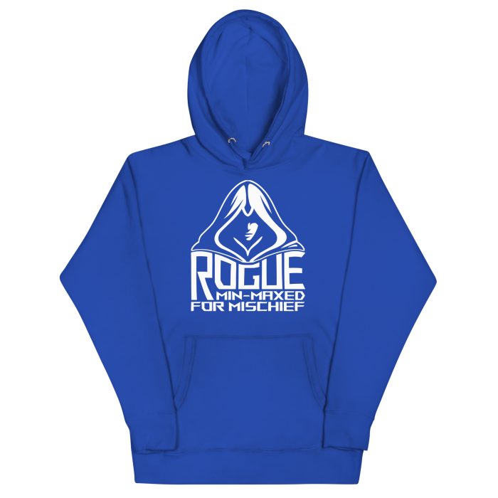 rogue hoodie, flat lay - team royal