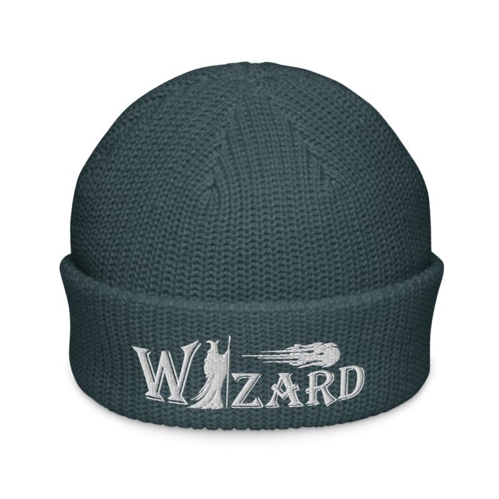 wizard beanie, upright - petrol blue