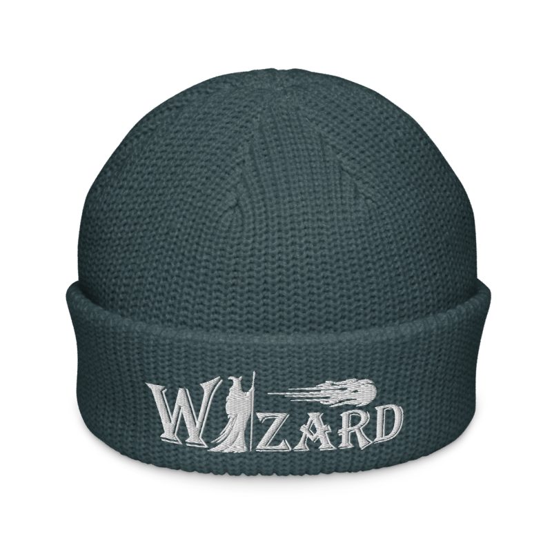 wizard beanie, upright - petrol blue