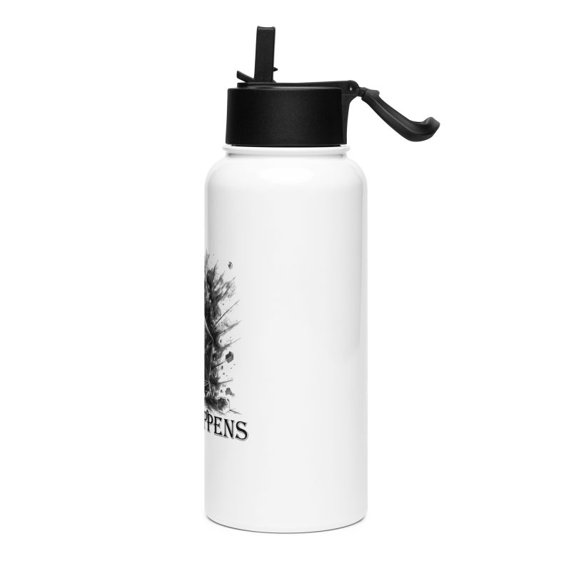 stainless steel water bottle, 32 oz - left