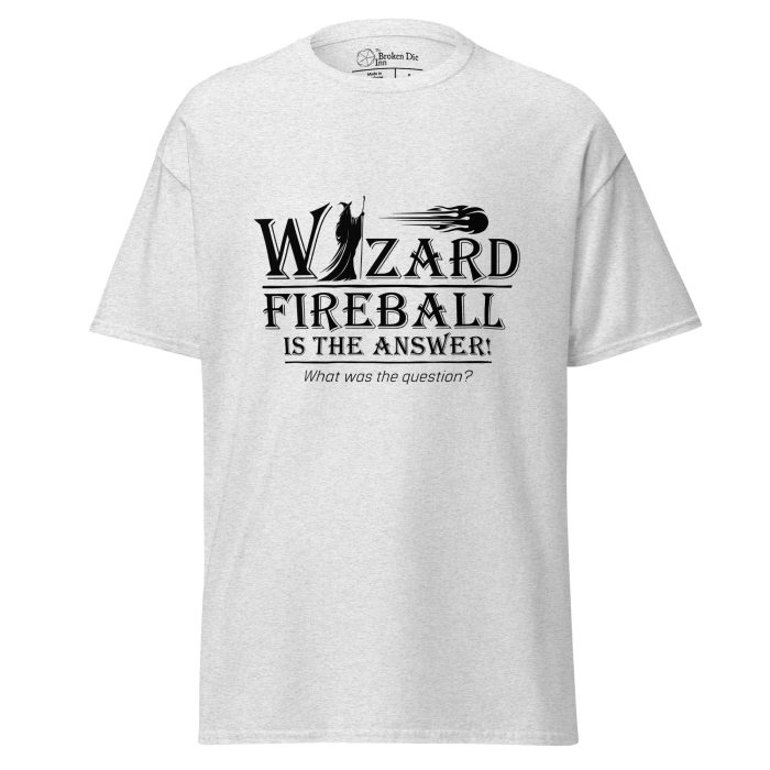 unisex-classic-tee-ash-front-6966b2841469e.jpg wizard t-shirt, front - ash
