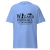 wizard t-shirt, front - carolina blue