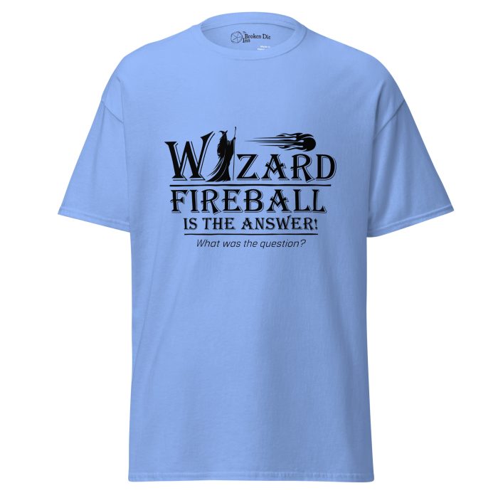 unisex-classic-tee-carolina-blue-front-6966b284e73c0.jpg wizard t-shirt, front - carolina blue