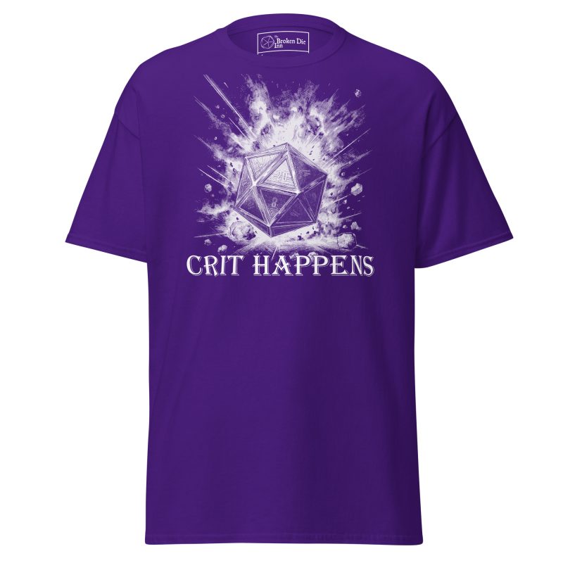 crit happens dark t-shirt, front - purple