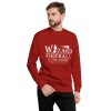 wizard sweatshirt, worn by man - cardinal