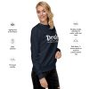 druid sweatshirt, worn by woman - navy blazer