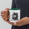crit happens mug with color inside, 11 oz, left - dark green