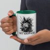 crit happens mug with color inside, 15 oz, left - dark green