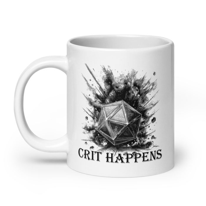 crit happens mug 20 oz, left - white