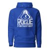 rogue dark hoodie, front - team royal