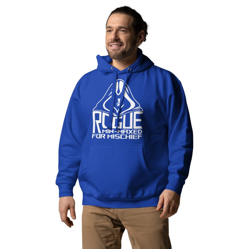 rogue dark hoodie, left front - team royal