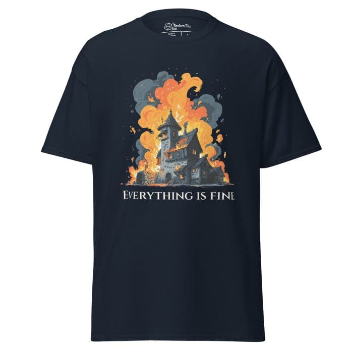 dm everything is fine tee navy front 6998fc62bb9b1
