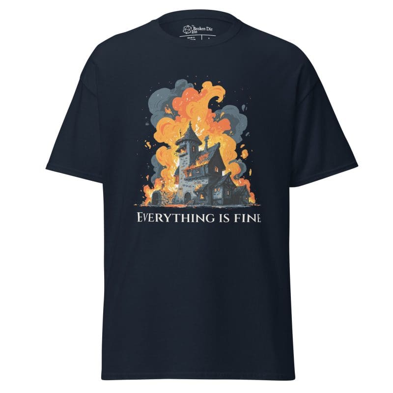 dm everything is fine tee navy front 6998fc62bb9b1