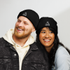 rogue beanie, model couple - black