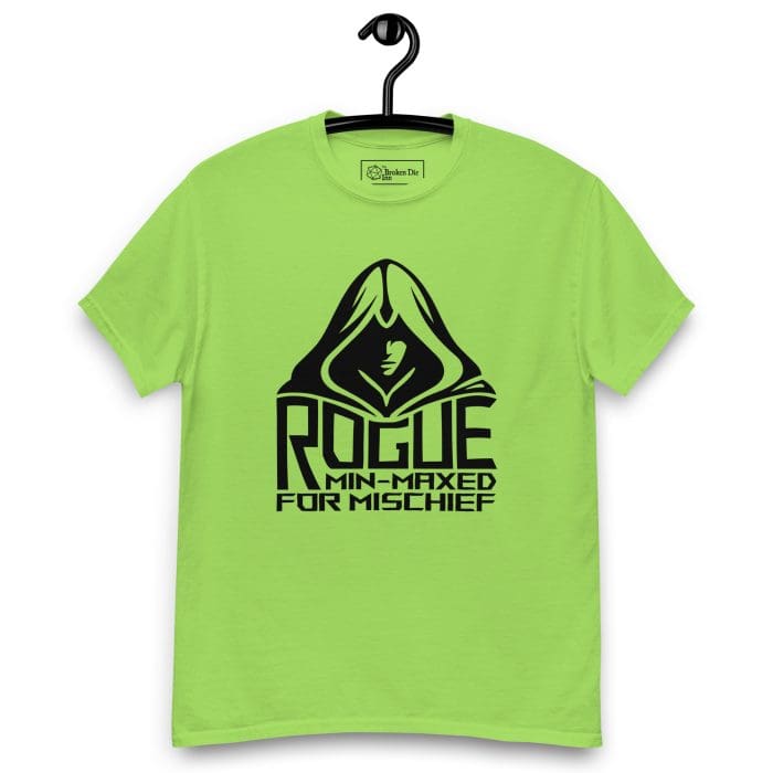 unisex-classic-tee-lime-front-697980a4509fb.jpg rogue t-shirt, hanging - lime