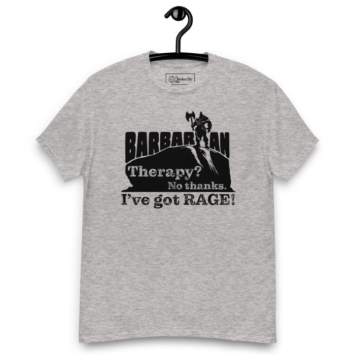 unisex-classic-tee-sport-grey-front-697fbd182865b.jpg barbarian rage t-shirt, hanging - sport grey