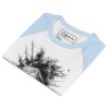 crit happens women's micro rib raglan baby tee, folded - white baby blue